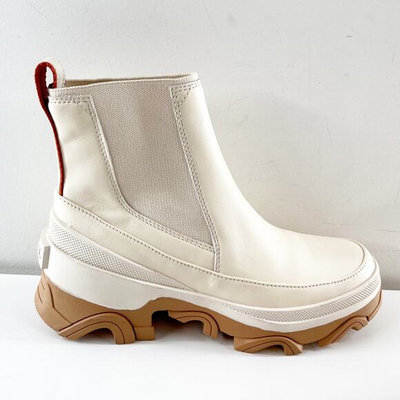 Sorel Brex Ankle Waterproof Winter Chelsea Rain Boots Natural Sea Salt White 7.5 - Picture 1 of 7